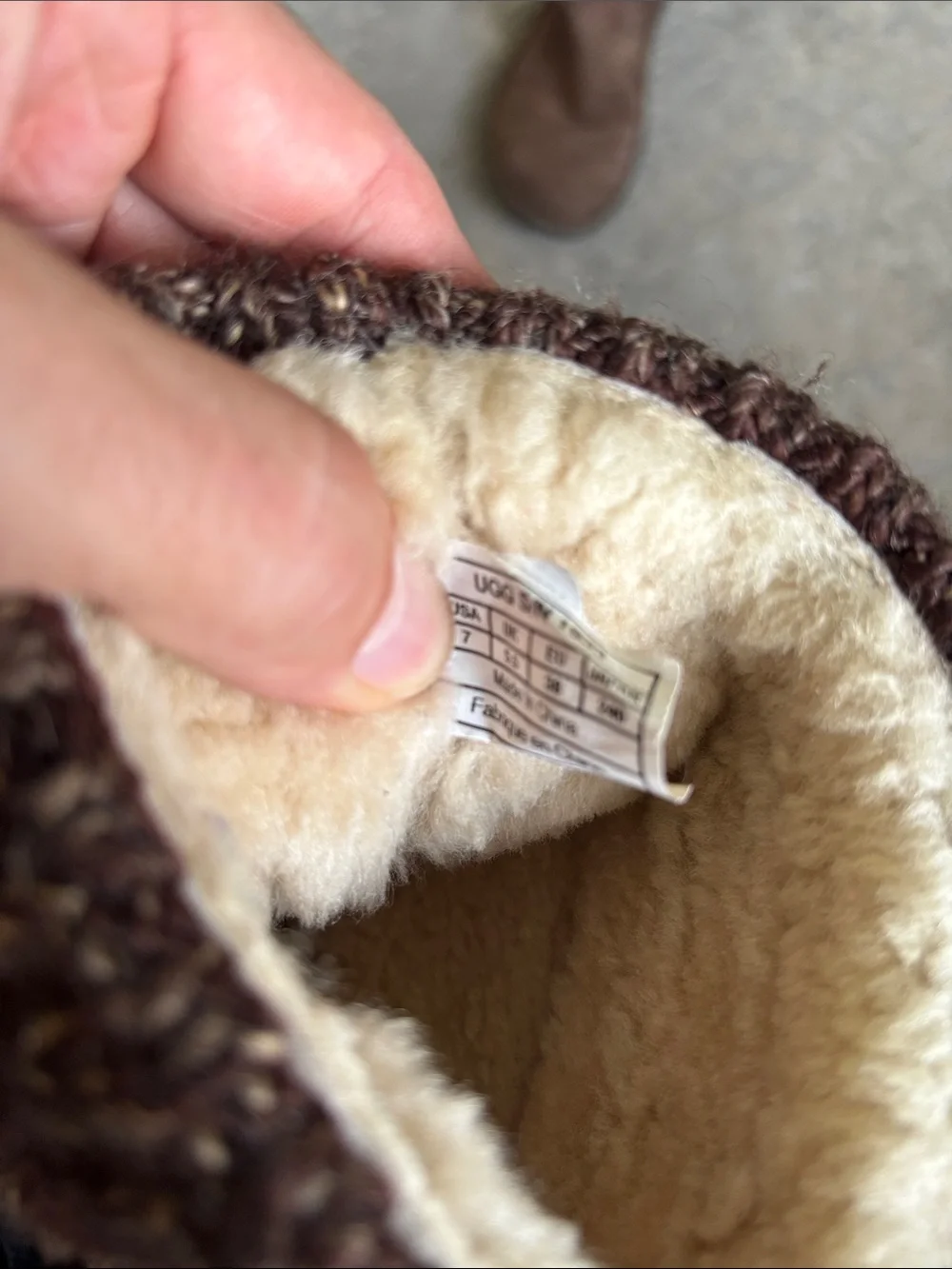 UGG Brown Suede Knit Cuff Women's Short Winter Boots